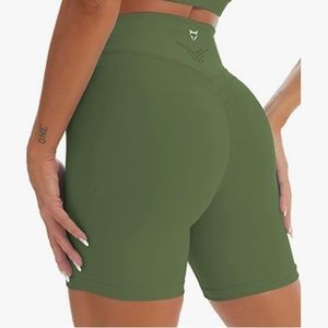 TomTiger Yoga Shorts Tummy Control High Waist Biker Workout Shorts Butt Lifting